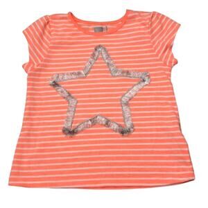 Star design tee with silver fringe star